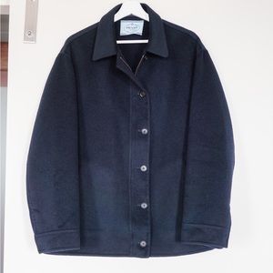 Prada Cashgora Double-faced Jacket in Navy